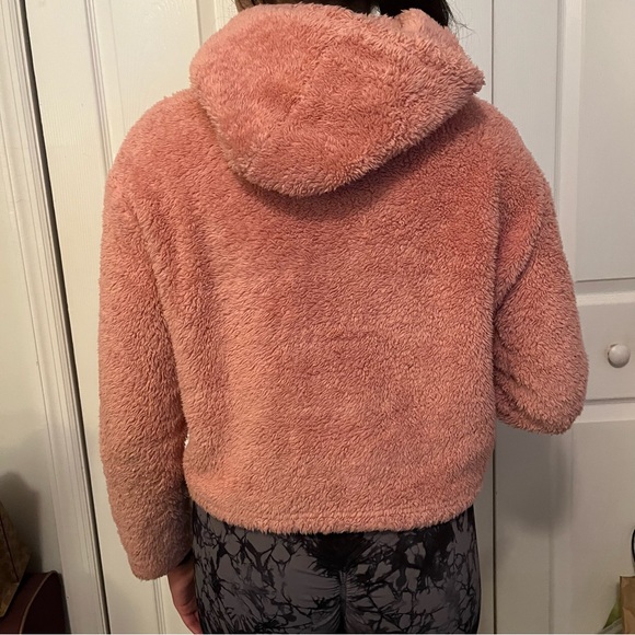 Shein Teddy Fuzzy Bear Crop Hoodie Sweater Furry Super Soft, Warm, Cozy S 11/12Y - Picture 2 of 10